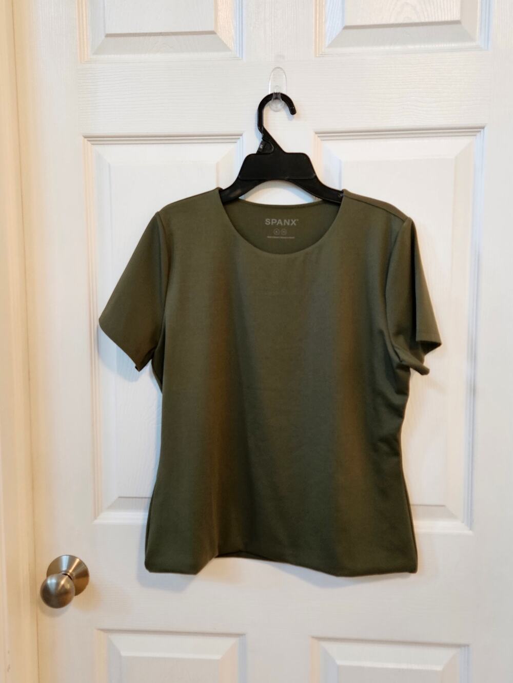 SPANX SPANXsmooth Jersey Crewneck Tee XL Eucalyptus Green Smoothing Top